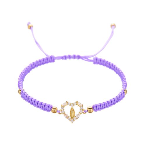 New Virgin Mary Woven Bracelet Fashionable Geometric Heart-shaped Bracelet（2PC）