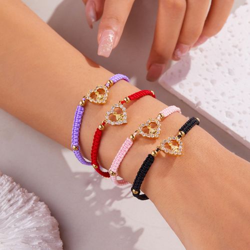 New Virgin Mary Woven Bracelet Fashionable Geometric Heart-shaped Bracelet（2PC）