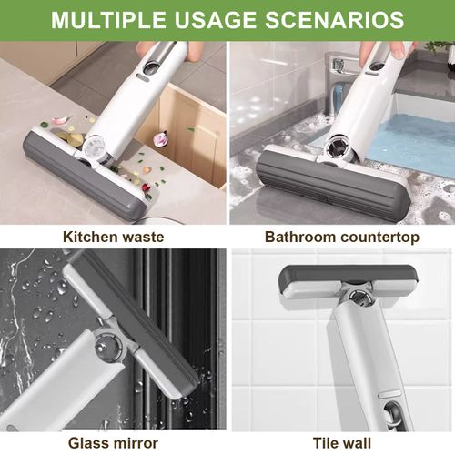 Portable Mini Handheld Mop Powerful Wet and Dry Squeeze Small Mop for Indoor Cleaning for Scouring Pads & Sponges