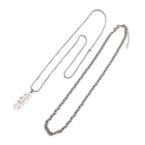 New Luxury Men's Personalised Titanium Steel Feather Chain Textured Fashion Pendant