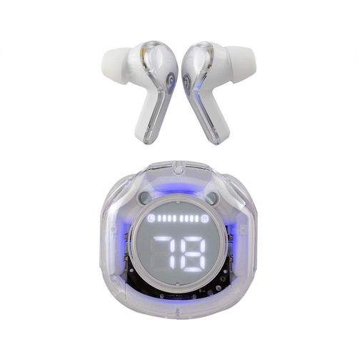 2025 Earbuds with LED Display in Transparent Crystal Case - Wireless Gaming Headphones - Hot Sale