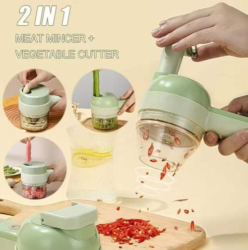 Electric Vegetable Chopper Multi-Functional Kitchen Garlic Crusher 4-in-1 Onion Pepper Meat Mincer Kitchen Tool