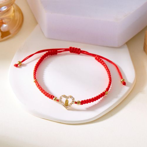 New Virgin Mary Woven Bracelet Fashionable Geometric Heart-shaped Bracelet（2PC）
