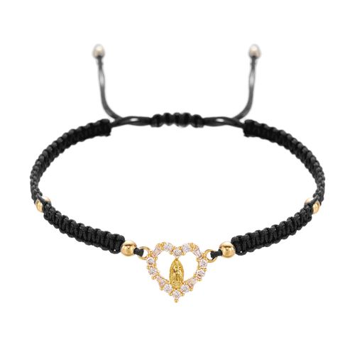 New Virgin Mary Woven Bracelet Fashionable Geometric Heart-shaped Bracelet（2PC）