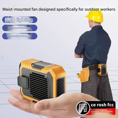 Coolness while walking: Clip-on waist fan, three levels of strong wind, can also be used as a power bank!