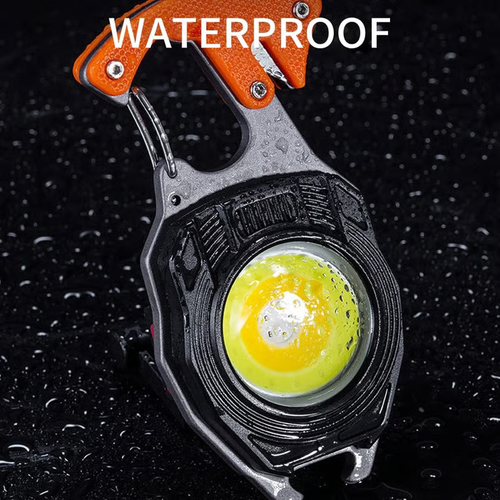💖Multifunction Keychain Flashlight Lighting + cigarette lighting + bottle opening + self-defense