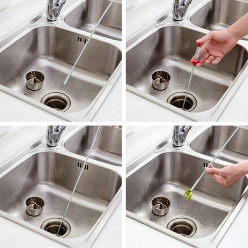 Kitchen sink sewer cleaning hook