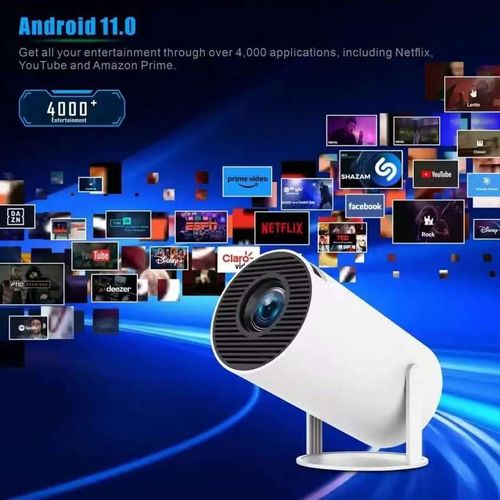 JUNUO HY300 Pro Mini Projector Android 11 Smart BT WiFi 160 Lumens 720P 4K Support Portable Home Theater
