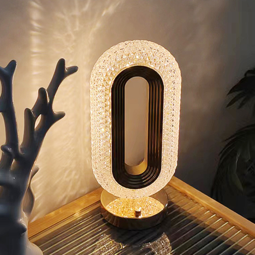New Arrival Modern Touch Control Rechargeable Cordless Lotus Rose Petal Crystal Table Lamp