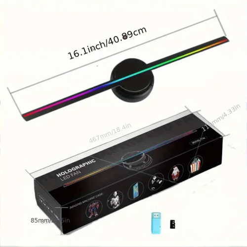 Holographic Projector Wifi 3D Advertising Display LED Holographic Fan Holographic Imaging Light Signage Light Remote Display