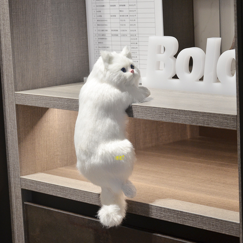 Simulation Cat Animal Model Decoration Home TV Decoration Crafts Doll Cat Good Blessing Gift Hanging Cat Plush Toy