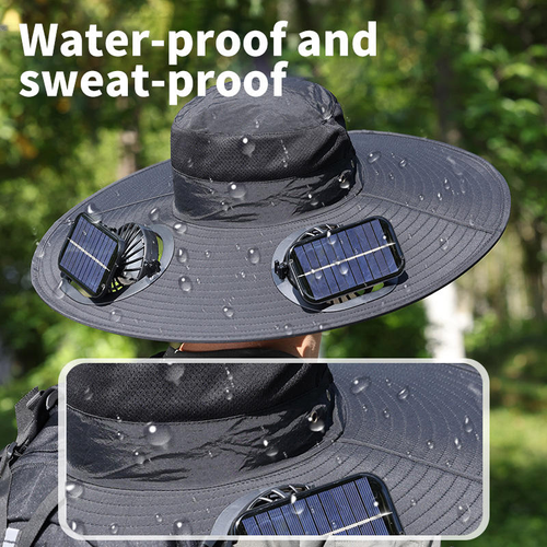 Solar Fan Outdoor Fishing Hat With Steel Ring Spray Sunscreen Sun Hat Suitable Outdoor Work&Fishing