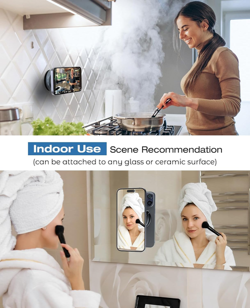 acuum suction cup phone holder, 360° rotatable, magnetic dual-sided suction cup design, adhesive-free telescopic folding, suitable for both car and home use, with optimal magnet ring effect