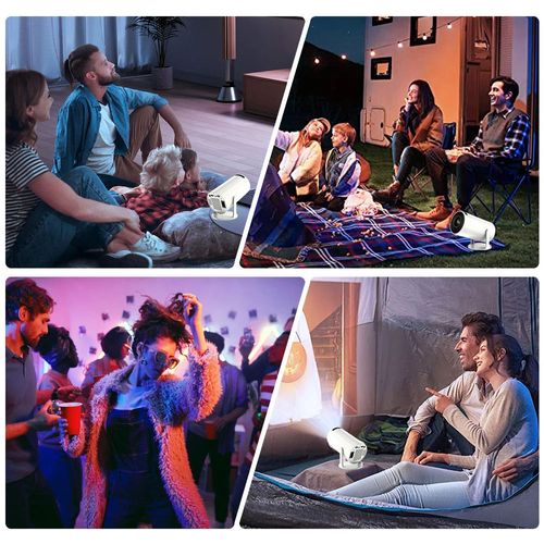 Mini Stand 4K Video Projector, Wireless WiFi LED Portable Full HD Smart Mirror Screen System Projector, LCD Home Theater Projector with 90° Rotation, HY350 Model