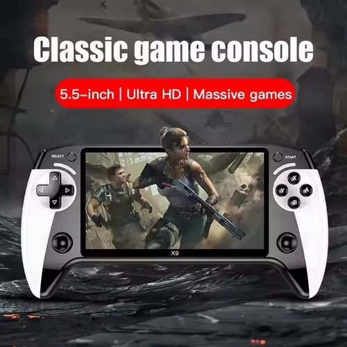 New 5.5-inch X9 Wireless Gamepad, 2-Player Multiplayer, GBA Handheld Game Console with HD Large Screen, Classic FC Retro Premium Game Device