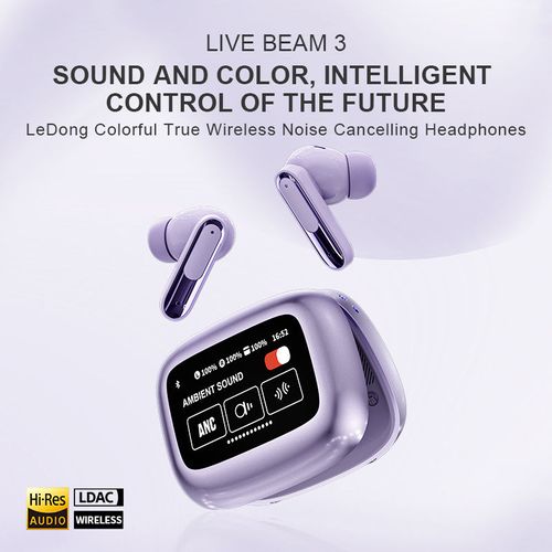 JBL LIVEBEAM3 Colorful Case Wireless Premium Bluetooth Earbuds with Active Noise Cancellation, In-ear Design, Touch Screen & Voice Control | Screen Protectors for LIVE3 Series Touchscreen Smart Earbuds