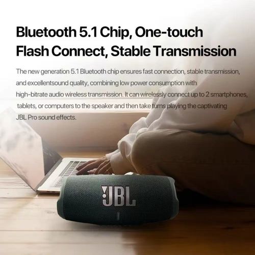 JBL CHARGE 5 Wireless Bluetooth Speaker (Black), Portable Outdoor Waterproof Subwoofer Mini Speaker