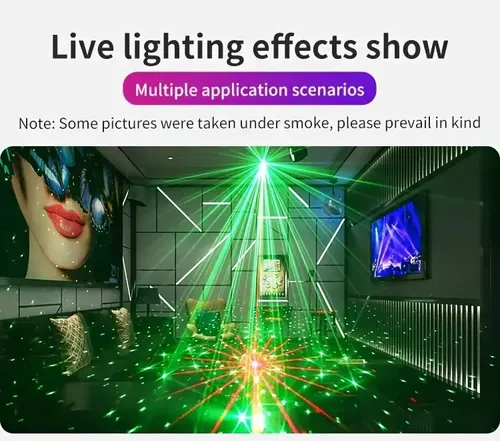 Luzes de festa Luzes de discoteca para DJ, luzes estroboscópicas LED RGB com controlo de som, lanternas, projectores e controlo remoto para reuniões em casa, festas, presentes de aniversário, karaoke, bares KTV, bailes, Natal, Halloween, feriados Eid Al-Adha Mubarak