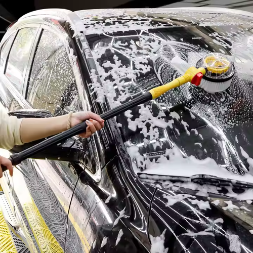 Esfregona de lavagem com água para automóveis Ferramenta de limpeza especializada para automóveis, totalmente automática, escova de cerdas macias com haste longa rotativa que não danifica