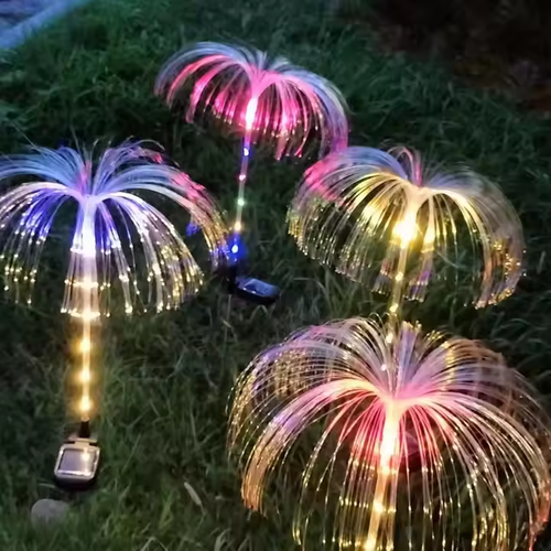 Luz solar, água-viva à prova d' água, gramado, rgb, mudança de cor, paisagem, luz para quintal, caminho, feriado, decoração de festa