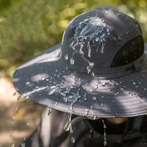 Wide Brim Solar Fan Outdoor Fishing Hat-Solar & USB Charging