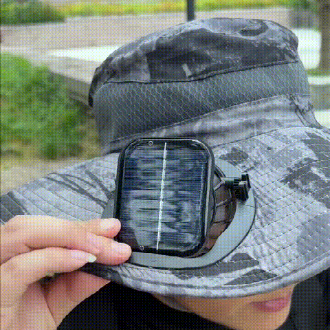 Wide Brim Solar Fan Outdoor Fishing Hat-Solar & USB Charging
