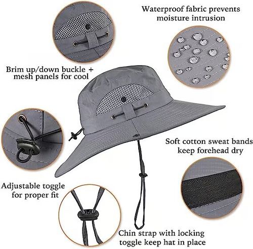 Wide Brim Solar Fan Outdoor Fishing Hat-Solar & USB Charging