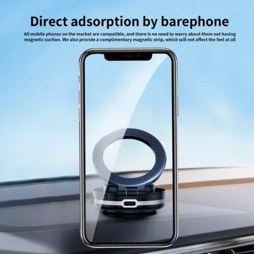 360° Rotate Phone Holder Magnetic Vacuum Adsorption Car Strong Suction Cup Mount