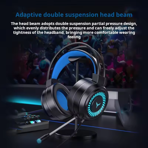 G58 Esports Gaming Headsets 7.1 Channel Wired Computer Headsets Microphones Featuring Metal Construction