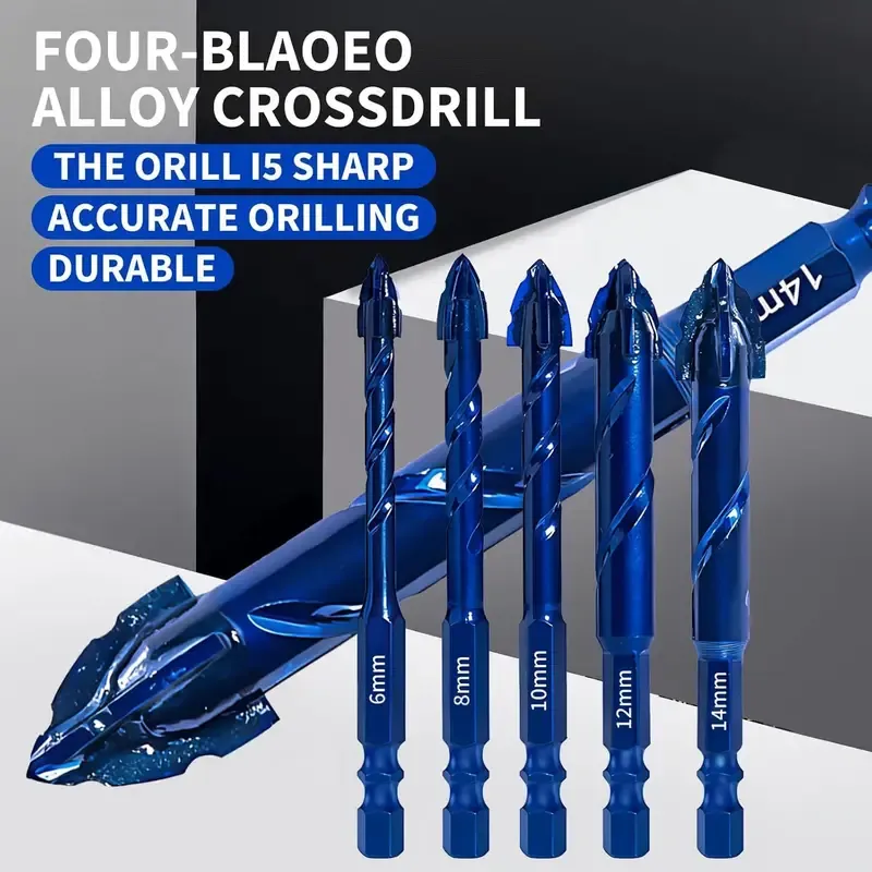 8pcs Upgraded Serrated Masonry Drill Bit - Set of 8 Concrete Drill Bits for Tile Glass Metal Brick Ceramic Plastic Wood