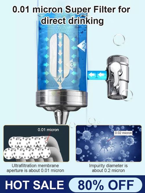 🔥 Installation-free Stainless Steel Household Faucet Water Purifier