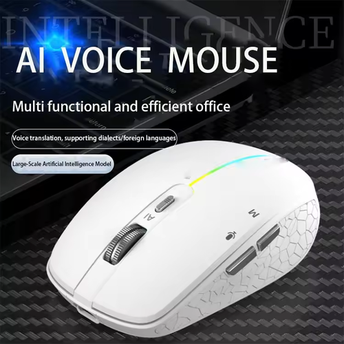 Factory Direct Sale AI Intelligent Voice Mouse Wireless Voice Control Typing Input BT Rechargeable Translation Writing PPT