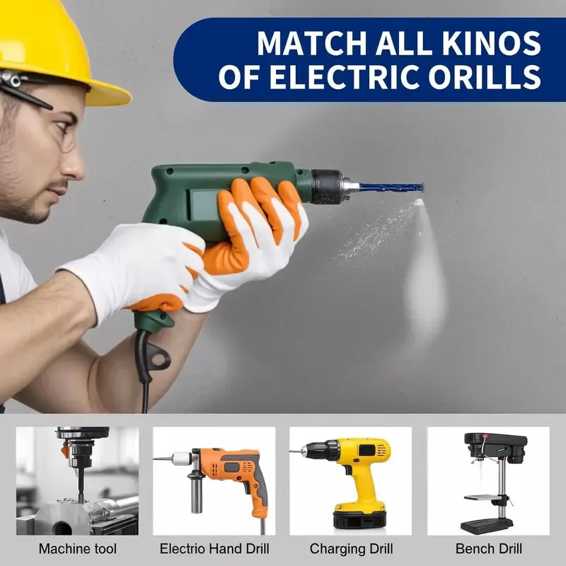 8pcs Upgraded Serrated Masonry Drill Bit - Set of 8 Concrete Drill Bits for Tile Glass Metal Brick Ceramic Plastic Wood