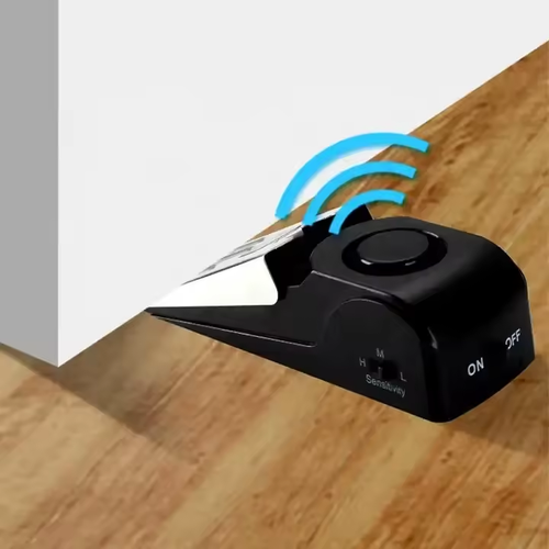 Anti-theft 120db Wedge Door Stop Alarm Stopper Wireless Vibration Alarm Entry Portable Traveling Security Door Stop Safety Alarm