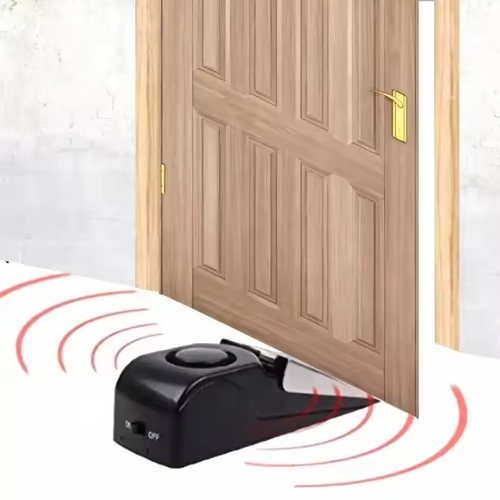 Anti-theft 120db Wedge Door Stop Alarm Stopper Wireless Vibration Alarm Entry Portable Traveling Security Door Stop Safety Alarm