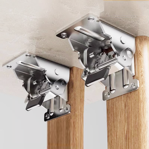 (4PCS）Heavy-Duty Folding Table Leg Brackets with Self-Locking Hinges