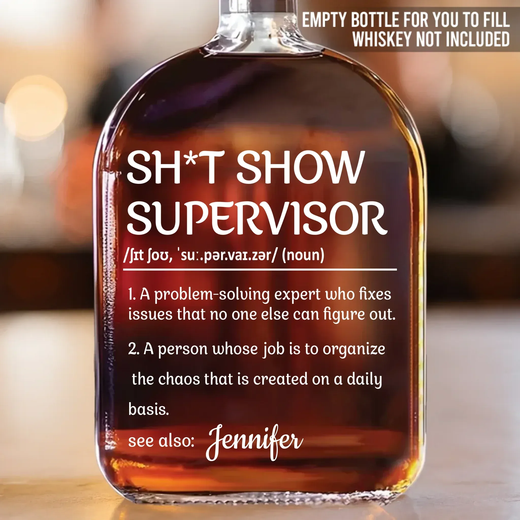 Chief Chaos Coordinator - Coworker Personalized Custom Whiskey Bottle - Gift For Coworkers, Work Friends, Colleagues