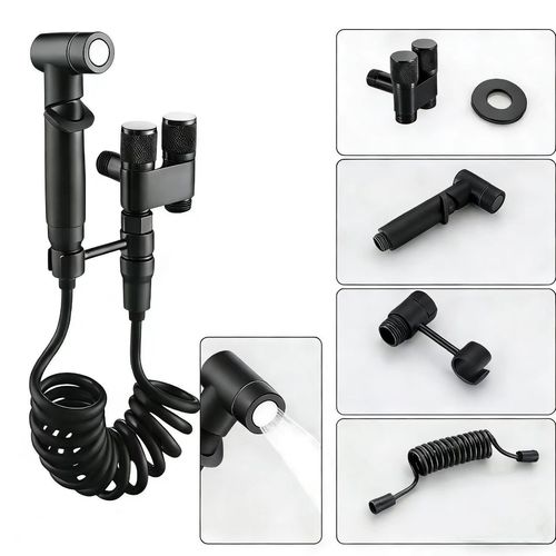 Bathroom buddy that gets the job done—strong spray, flexible hose, no grime left undone!