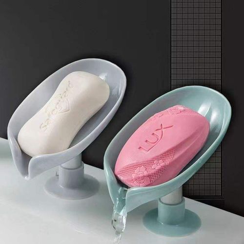 Soap Box Soap Shelf Household Perforation-free Suction Cup Leaf Drain Creative Soap Shelf Does Not Collect Water   Buy one, get two free. Total three items.