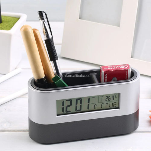 2078-Digital Clock + Pen Holder