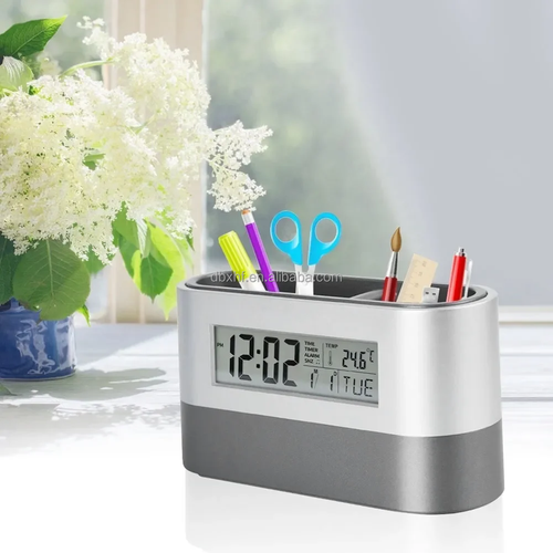 2078-Digital Clock + Pen Holder