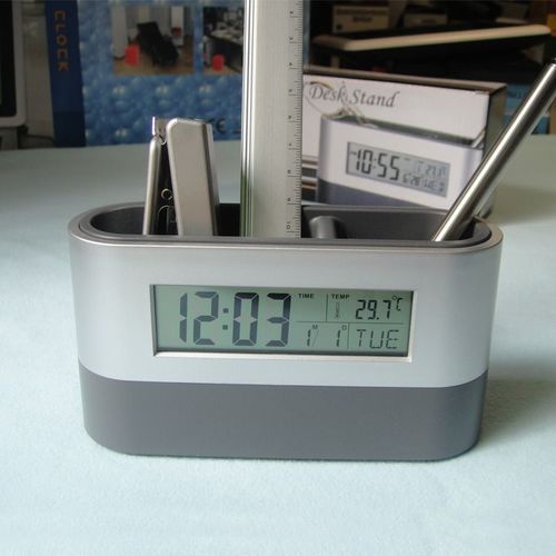 2078-Digital Clock + Pen Holder
