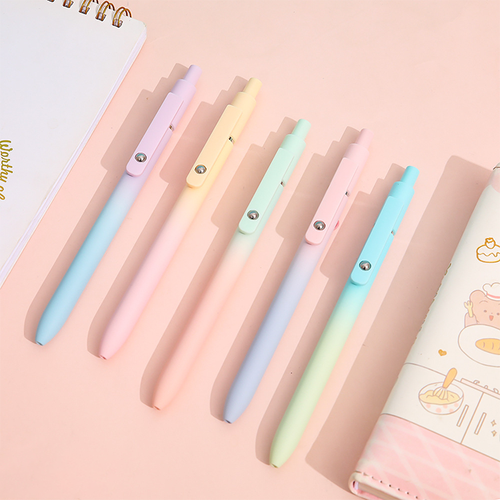 5pcs Quick Dry Ink Gel Pens Fine Point Retractable Roller Ball Pens Black Ink Smooth Writing Pens Stationery