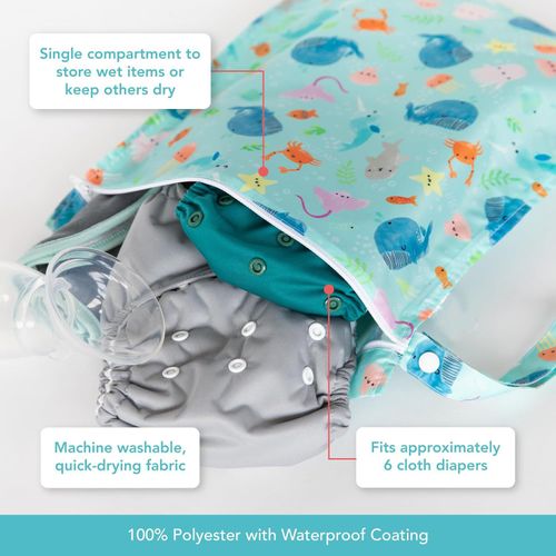Baby waterproof wet bag cloth diaper waterproof moisture-proof bag large capacity travel bag reusable wetbag