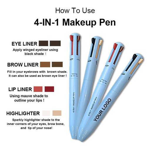 4 in 1 makeup pen 4 in 1 makeup pen 4 colors four colors high gloss lip liner eyeliner eyebrow pencil 4in1makeuppen