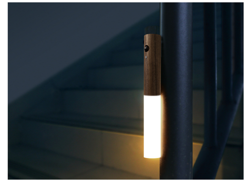 Hot-Selling Wood Grain Motion Sensor Night Light – LED Rechargeable for Bedroom & Hallway