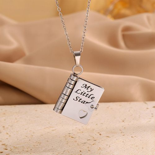 Hot Sale Creative Book-shaped Necklace for Women - Titanium Steel with Gold Plating, Exquisite Workmanship, Including Heartwarming & Inspiring Words for My Daughter