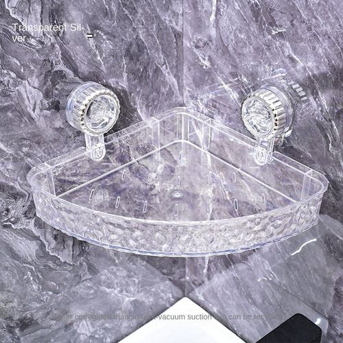 Modern Plastic New Suction Cup Triangle Storage Rack Punch-Free Wall-Mounted Bathroom Toilet Washstand Corner Storage Rack