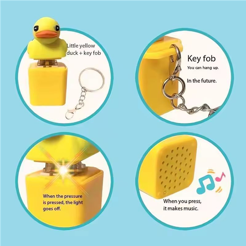 Bestselling Little Yellow Duck Toy: Stress-Relief Toy & Keychain Pendant - Press to Make Sound