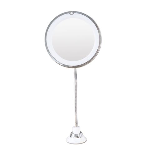 MFlexible Mirror LED light-filling suction cup makeup mirror 10 times magnification universal 360 degree folding mirror